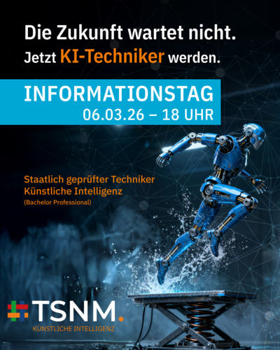 Roboter spring von Sprungbrett