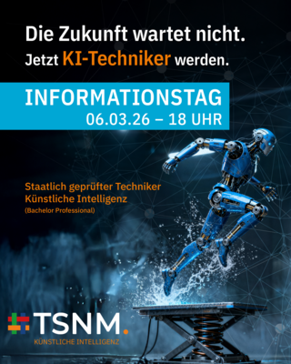 Roboter springt vom Sprungbrett